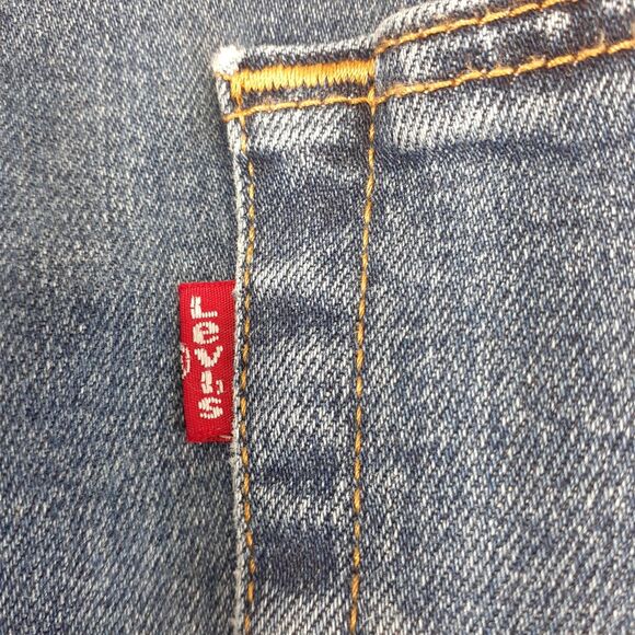Levis Jeans Mens 32x32 Blue 501 Button Fly Straight Fit Denim Pants Western Work - Picture 5 of 11